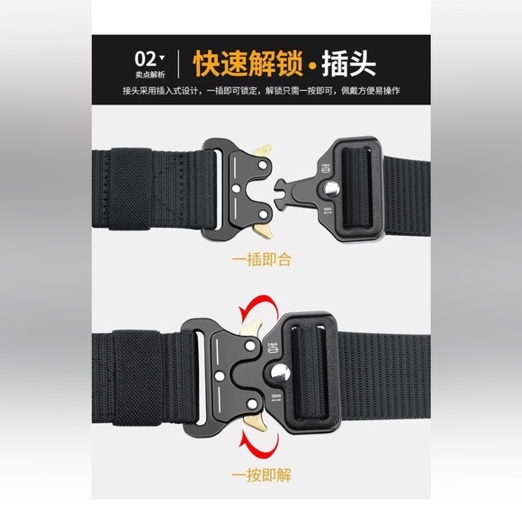 Men Quick Release Buckle Belt Tactical Army Webbing Nylon Military Waistbelt 49” - Picture 5 of 9